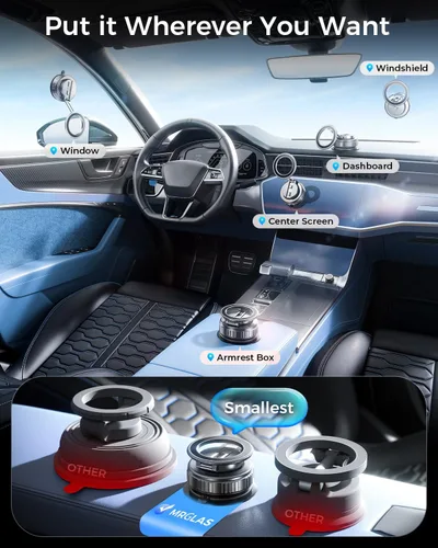 Vista 3 de MRGLAS 2026 Soporte Magnético y de Vacío Telefónico Giratoria de 360° Actualizado, para Montura de Succión Magsafe