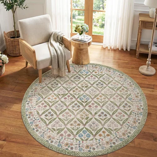 Vista 10 de jinchan Haden - Alfombra de entrada de 2 x 3 pulgadas, diseño floral vintage, lavable, suave, antideslizante, de pelo bajo, para puerta, cocina