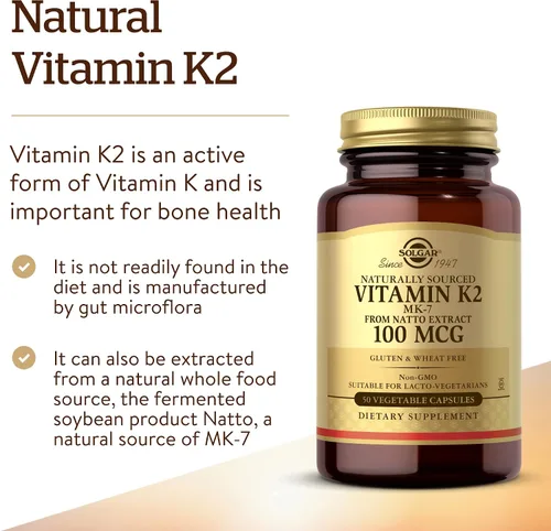 Vista 3 de Vitamina K2 natural Solgar, 0,0000035 oz, SF2095960, 1, 1