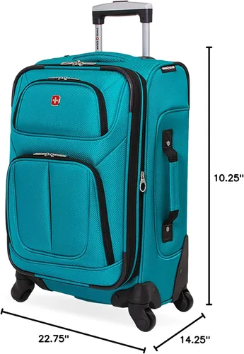 Vista 10 de SwissGear - Equipaje suave expandible Sion con ruedas, verde azulado