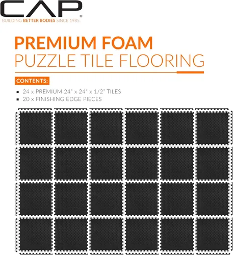 Vista 68 de CAP Puzzle Exercise Mats 1/2” Thick EVA Interlocking Foam Tiles for Home Gym Flooring Multiple Options