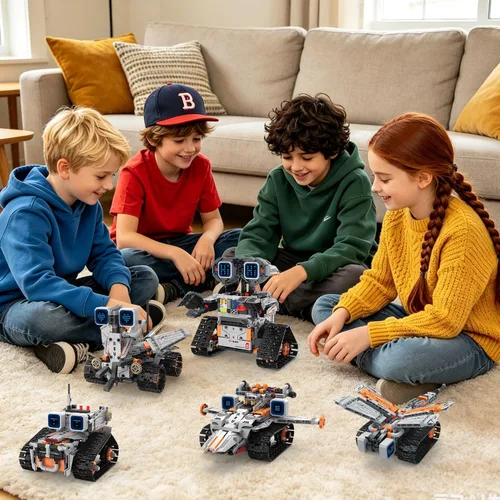Vista 9 de WINGIFT Kit de construcción de robot STEM para niños, control remoto 5 en 1 y juego controlado por aplicación, juegos de construcción STEM, robot