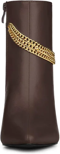 Vista 3 de Allegra K Botines de tacón de aguja puntiagudo para mujer, M