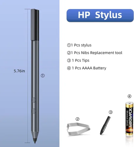 Vista 7 de Lápiz óptico para HP Envy X360 Pavilion X360 Specter X360 Spectre X2 Envy X2 recargable MPP 1.51 Tilt Active Pen con sensibilidad a la presión 1024