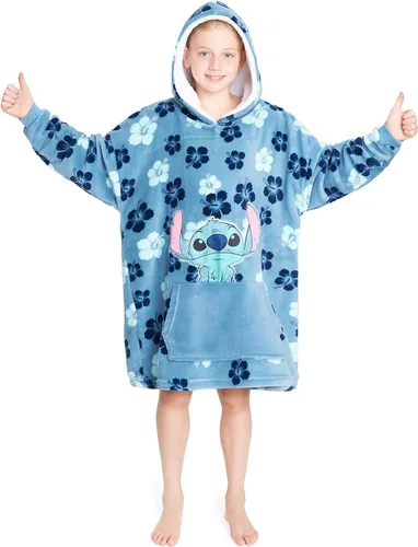 Vista 9 de Disney Manta con Capucha de Stitch para Niños Manta Vestible Acogedora de Forro Polar Regalos de Stitch