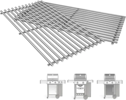Vista 14 de SafBbcue Kit de piezas de repuesto para parrilla Weber Genesis serie 300, rejillas de parrilla de acero inoxidable 7524, barras aromatizantes 7620