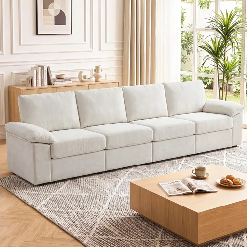 Vista 21 de Sofá de nube en forma de L de 101 pulgadas, sofá modular para sala de estar Beige