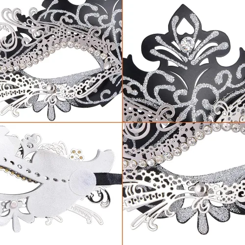 Vista 4 de Hoshin - Máscara para baile de máscaras, decoraciones de Mardi Gras, máscaras venecianas para mujer