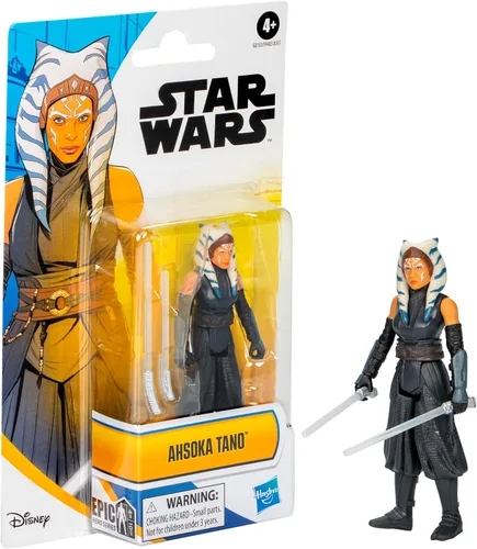 Vista 3 de STAR WARS Epic Hero Series Ahsoka Tano - Figura de acción de 4 pulgadas y 2 accesorios, juguetes para niños y niñas de 4 años