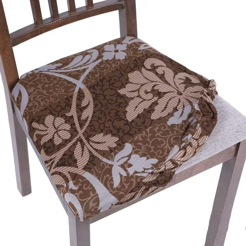 Vista 36 de SearchI Juego de 2 fundas de asiento para sillas de comedor, fundas de asiento elásticas con estampado, extraíbles y lavables, fundas de cojín