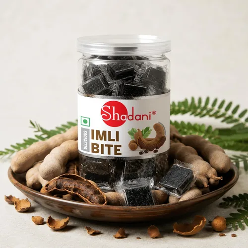 Vista 4 de Shadani Imli Bite (tamarindo indio) Caja – Indian Special sabor agridulce picante 160 gr (5.64oz)