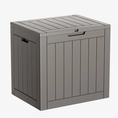 Vista 25 de Caja de resina de 30 galones para terraza, caja de almacenamiento para patio al aire libre con cierre para muebles, herramientas de jardín