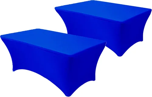 Vista 30 de Paquete de 2 manteles de mesa elásticos de elastano para mesas rectangulares de 4 pies, mantel ajustable de 48 pulgadas de largo x 30 pulgadas