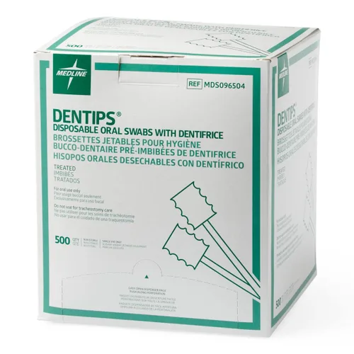 Vista 4 de Medline DenTips - Hisopos orales tratados, color verde, paquete de 10 hisopos