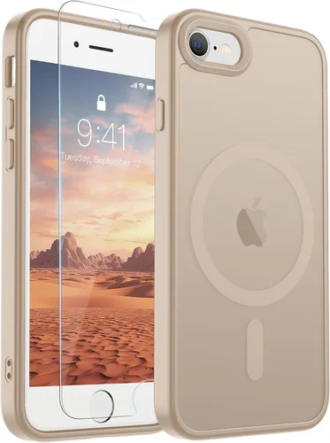 Vista 275 de SUPFINE Funda magnética para iPhone SE 2022 (3ª)/2020 (2ª), iPhone 8 (compatible con MagSafe) (protección contra caídas de grado militar), funda
