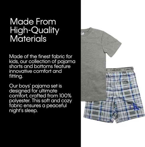 Vista 5 de Calvin Klein Conjunto de pijama de dos piezas para niños, camiseta y pantalones
