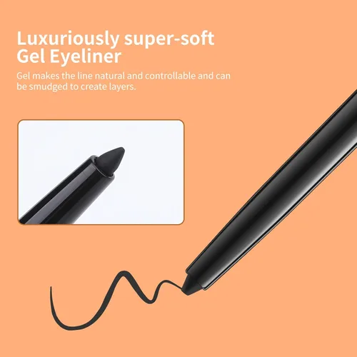 Vista 4 de docolor Delineador de ojos de gel delineador de ojos ultra pigmentado, impermeable, a prueba de manchas, lápiz delineador de ojos, color negro