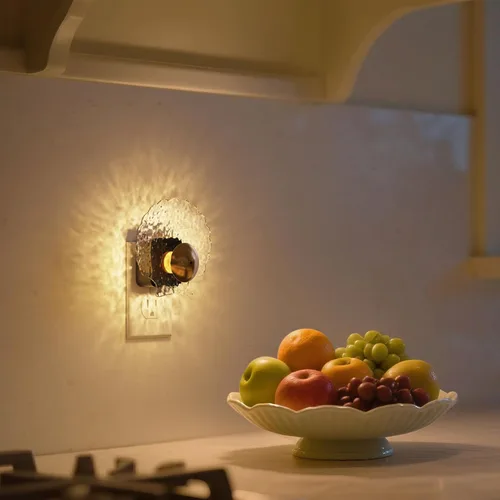 Vista 5 de L LOHAS LED - Luz nocturna de concha, luces nocturnas enchufables en la pared, luces nocturnas regulables enchufables con sensor de luz, 0-100LM
