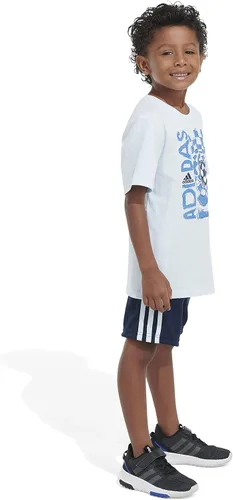 Vista 6 de adidas Conjunto de camiseta y pantalón corto de algodón de 2 piezas para niños