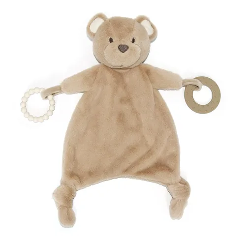 Vista 8 de Loveys para bebés, Lovey incluye mordedor de silicona, manta de seguridad de animales de peluche suave, juguete para acurrucarse, para niños y niñas