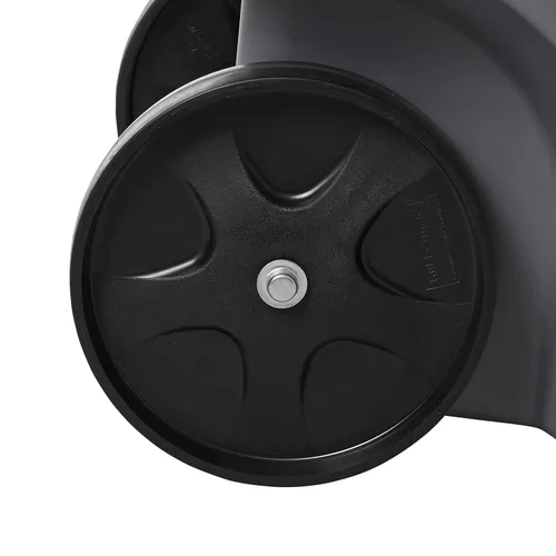 Vista 4 de Rubbermaid Commercial Products - Papelera con ruedas para reciclaje Fg9W2773Blue Brute Rollout