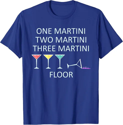 Vista 48 de Funny Bartender One Two Three Martini Floor Cocktail T-Shirt Asphalt Grey