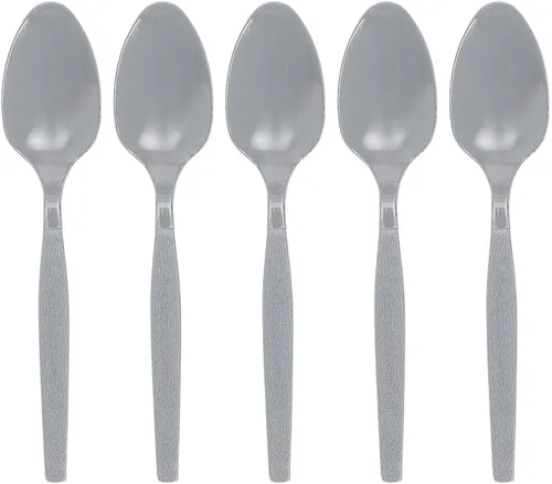 Vista 8 de Fun Express - Cucharas de plástico negras (50 piezas) - Suministros para fiestas - Vajilla sólida - Cubiertos - 50 piezas