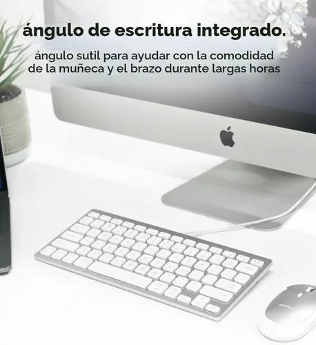 Vista 7 de Macally Teclado USB C con cable para Mac (USB C + USB A) - Teclado compatible para MacBook Pro/Air, iMac y MacMini - Teclado compacto Mac