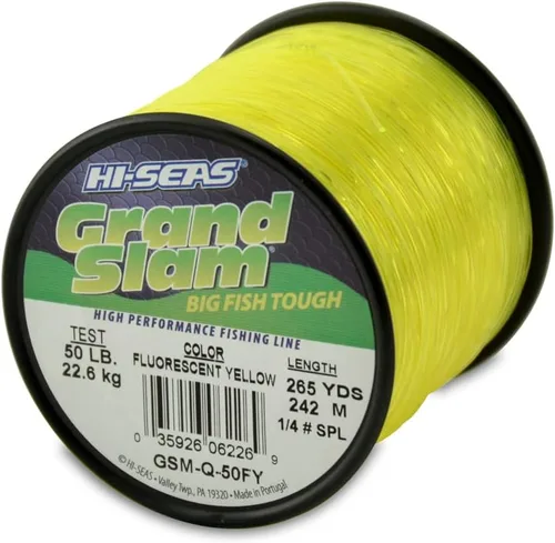 Vista 23 de HI-SEAS Línea de pesca de monofilamento Grand Slam - Fuerte y resistente a la abrasión en transparente, rosa, verde, azul humo, amarillo Amarillo