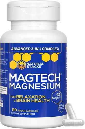 Vista 2 de Magtech - Paquete de cápsulas de magnesio y limonada - 3 formas de magnesio - Apoya la relajación y la salud cerebral* - 60 porciones totales