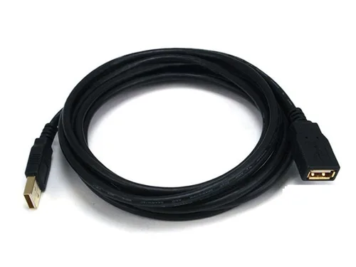 Vista 7 de Monoprice Cable de extensión USB 2.0 A macho a hembra de 3 pies 28/24 AWG (chapado en oro) (105432), color negro