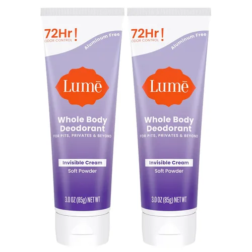 Vista 13 de Lume Desodorante para todo el cuerpo, tubo de crema invisible, control de olores de 72 horas, sin aluminio, sin bicarbonato de sodio, seguro