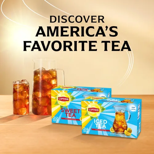 Vista 5 de Lipton Bolsas de té helado sin azúcar, tamaño de galón, cero calorías, 24 bolsas de té en total