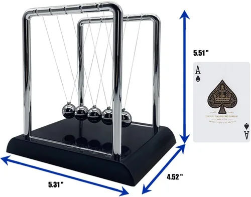 Vista 6 de Cuna de Newton con Bolas de Equilibrio, Bolas Oscilantes con Base Negra, Accesorios de Física Científica para Adultos, Kit de Juguetes Antiestrés