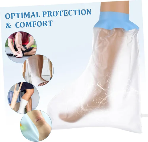 Vista 3 de Cubierta impermeable para pie para protector de ducha, fácil de usar, cubierta de baño para pie adulto después de la cirugía, sello de ajuste cómodo