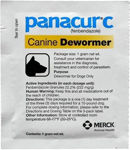 Vista 3 de Panacur C desparasitante canino (fenbendazol), 1 gramo, amarillo, 3 unidades (paquete de 1)
