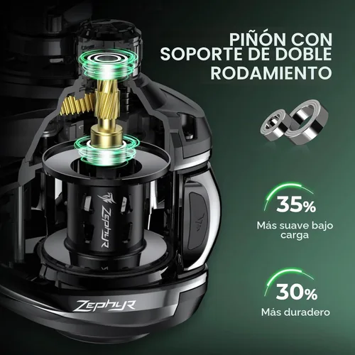 Vista 6 de KastKing Zephyr Dual-Tip Baitcaster & Spinning Fishing Rod and Reel Combo Negro