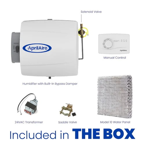 Vista 5 de AprilAire 500M Humidificador para toda la casa, humidificador manual y compacto para conectar al sistema de ventilación, humidificador de gran