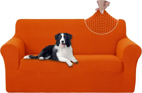 Vista 102 de U-NICE HOME Funda para sofá biplaza elástica, cubierta para sofá, funda para sillón, protector de muebles para sofá con 2 cojines, funda para sofá