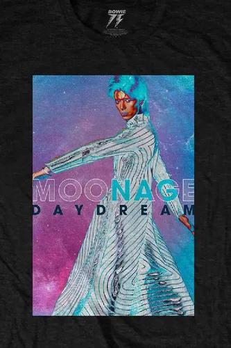 Vista 3 de David Bowie Camiseta Moonage Daydream Space oficial, unisex, color negro