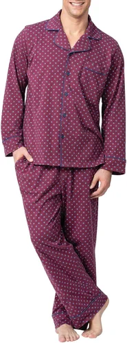 Vista 9 de PajamaGram Conjunto de pijama para hombre, clásico, 100% algodón Negro