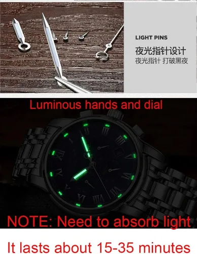Vista 4 de LOREO - Reloj automático para hombre multifunción de acero inoxidable, cristal de zafiro, resistente al agua, color azul