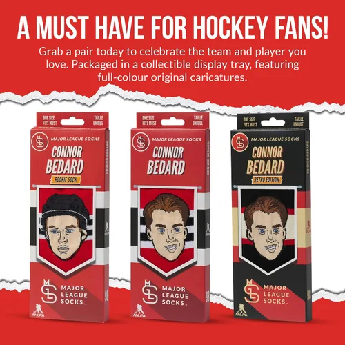 Vista 4 de Major League Socks - NHL CHICAGO BLACKHAWKS - Calcetines de hockey para hombres y mujeres, regalo para fanáticos del hockey en todas las ocasiones