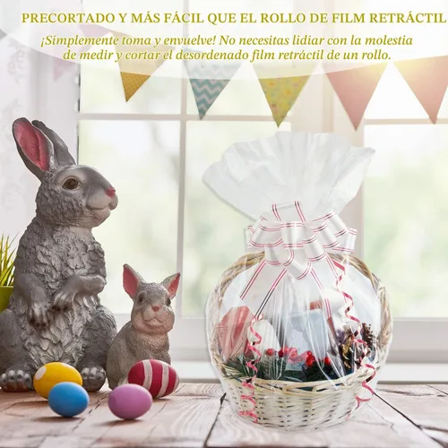 Vista 7 de Morepack Bolsas retráctiles para cestas de regalo, 20 x 20 pulgadas, 10