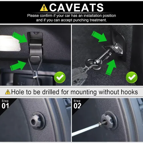 Vista 5 de Amiss Red de carga elástica, accesorios exteriores de automóvil, red de almacenamiento elástica ajustable con gancho para SUV, automóviles y negro