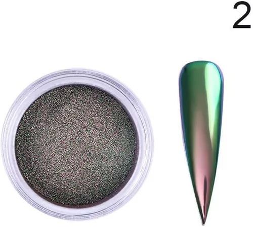 Vista 6 de Juego de 4 piezas con efecto camaleón para uñas con purpurina en polvo, pigmento metálico, esmalte de polvo cromado, pigmento brillante, decoración