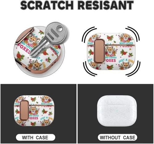 Vista 3 de Fashion Case Cover Compatible with Airpods Pro 2 Case for Men Women Just A Girl Who Loves Foxes, Shockproof and Smooth, with Lock