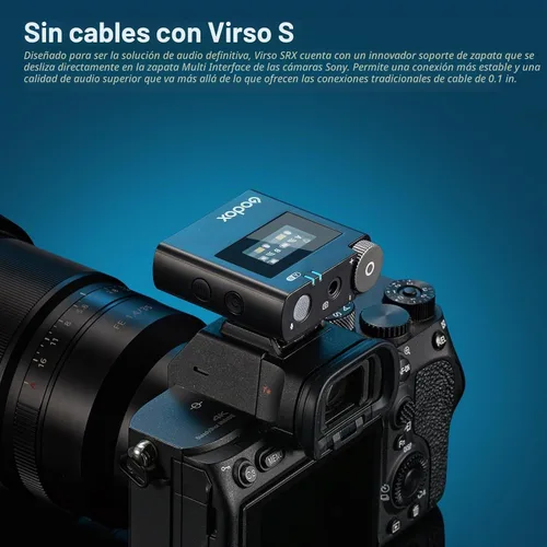 Vista 3 de GODOX Virso S M2 Micrófono inalámbrico para Sony, micrófono de solapa inalámbrico con cancelación de ruido de 2.4 GHz, rango de 656 pies, batería