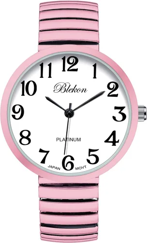 Vista 5 de Blekon Colecciones Nuevo reloj de moda PC21J con banda elástica de cara súper grande movimiento japonés PC21J