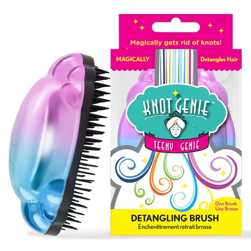 Vista 12 de Knot Genie Teeny - Cepillo desenredante para niños (sueño de aguamarina), cepillo desenredante perfecto para cabello rizado, separa suavemente